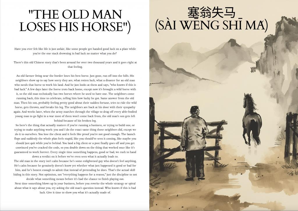 The old man and his horse chengyu wisdom